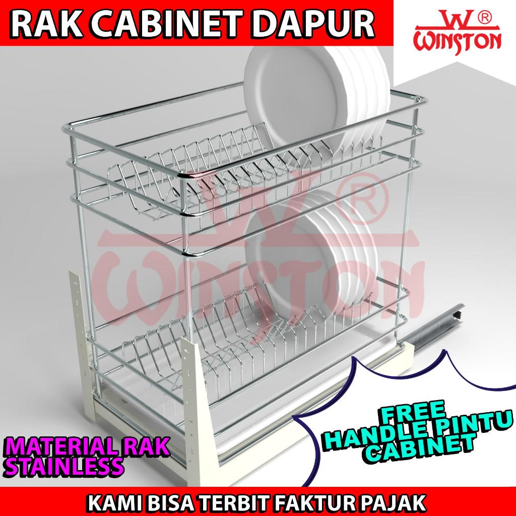 Rak Tarik Piring Sekat 2 Susun Stainless WW 10 P SS Ukuran Kabinet 35 Cm WW.10P Rak Dapur Bawah Kitc