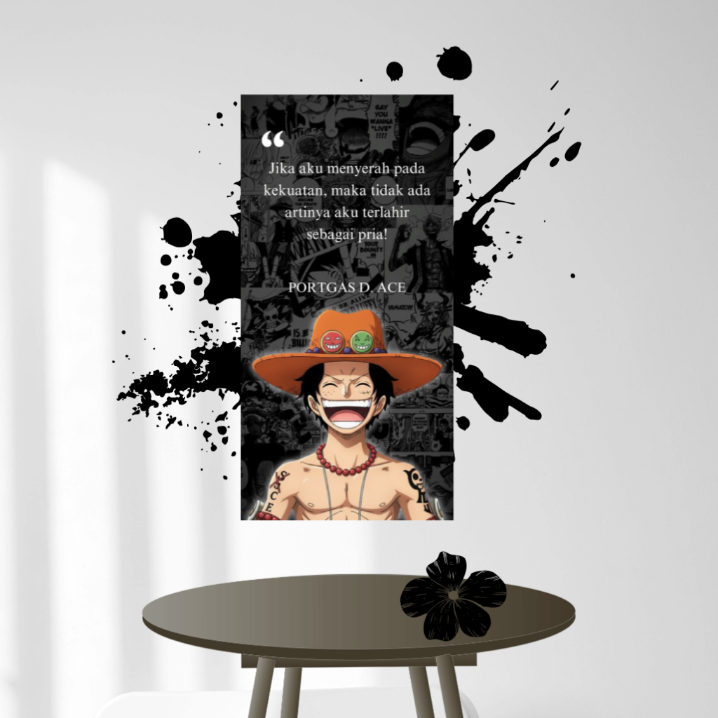 Hiasan Dinding One Piece Quotes Roronoa Zoro - Poster Kayu MDF - Dekorasi Kamar Cowok