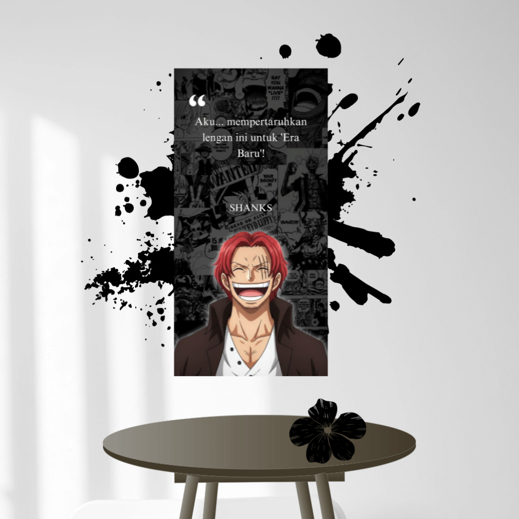 Poster One Piece Kayu MDF - Hiasan Kamar Cowok Quotes Roronoa Zoro