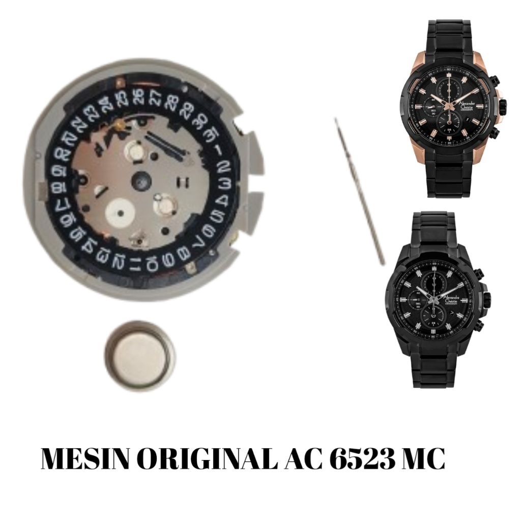 mesin jam Alexandre Christie original  6523MC