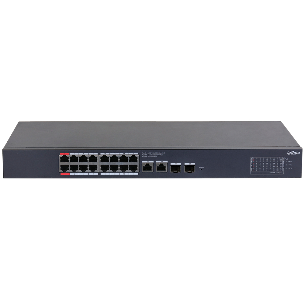 DAHUA CS4220-16GT-135 20-PORT CLOUD MANAGED DESKTOP GIGABIT SWITCH WITH 16-PORT POE