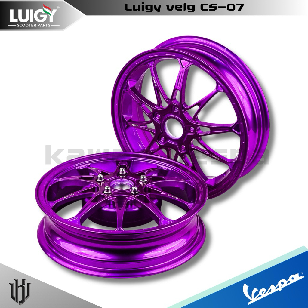 Luigy velg CS-07 Purple model Velg MK factory M10 untuk vespa Matic Sprint Primavera S125 LX GTS