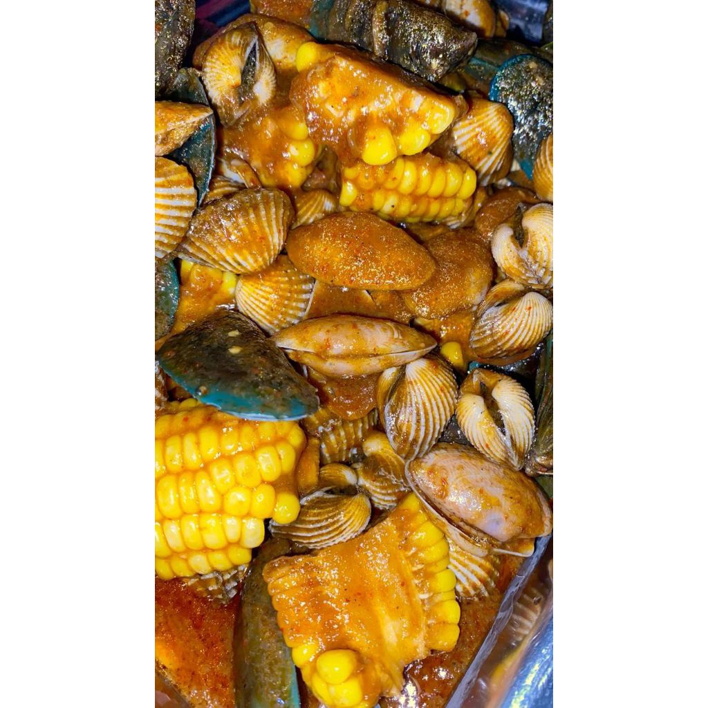 Seafood matang saus Padang mix 3 kerang porsi jumbo 1000ml