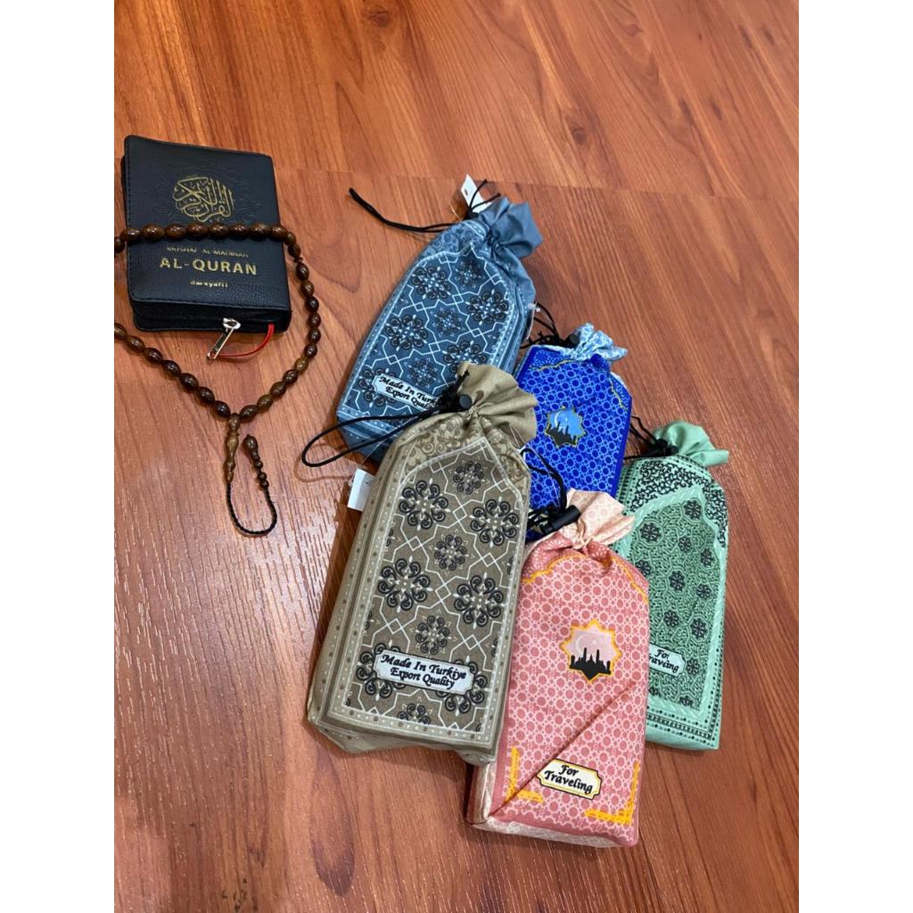 SAJADAH TIPIS TRAVEL Sejadah Traveling Pouch Souvenir Umroh Haji Sajadah Jumbo Sajada Mukena Travele
