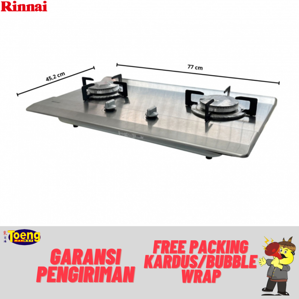 Kompor Tanam 2 Tungku - KOMPOR GAS 2 TUNGKU TANAM RB-712N (S) RINNAI