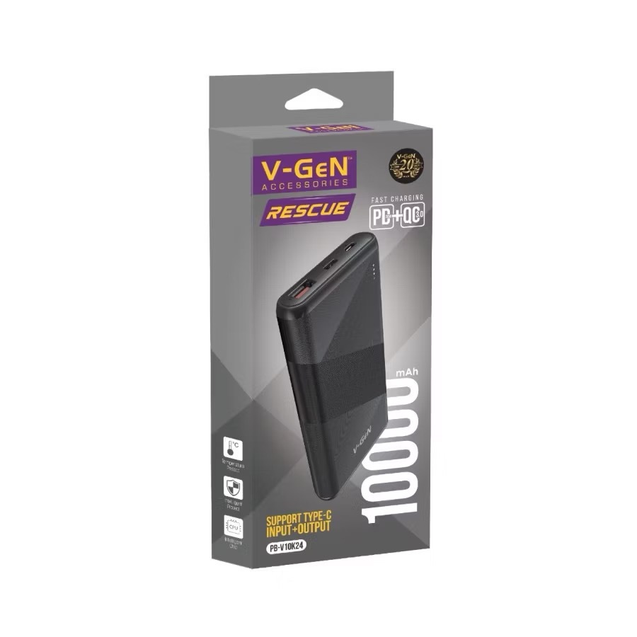 PB-V10K24 / POWERBANK V-GEN V10K24 10000 MAH RESCUE FAST CHARGING