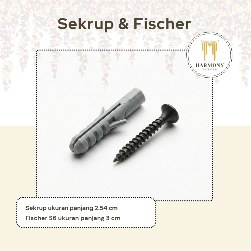 Skrup Baut Fisher Penyangga Tiang Gorden Per Pcs