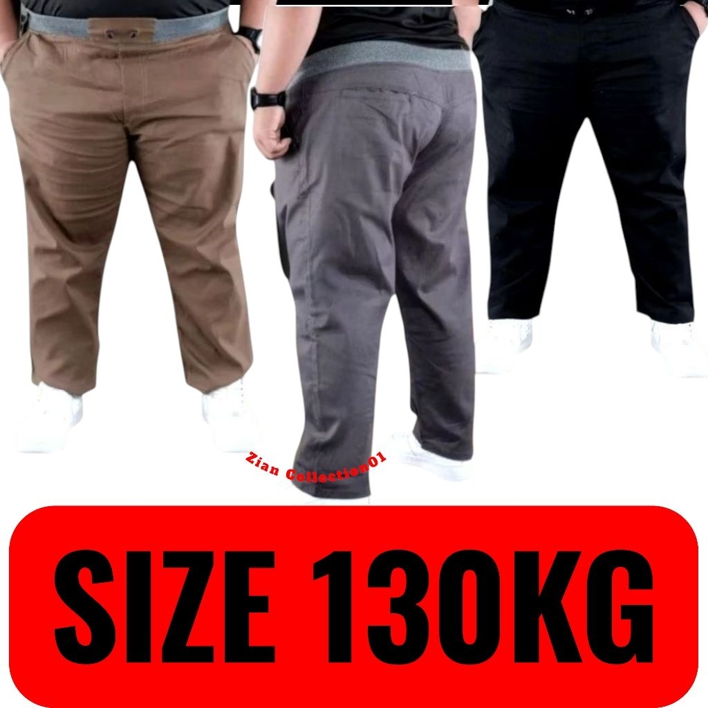 Rip Panjang Chinos Pria Jumbo Pinggang Karet Slim Fit#Celana Chinos Panjang Jumbo Pria#Celana Jumbo 