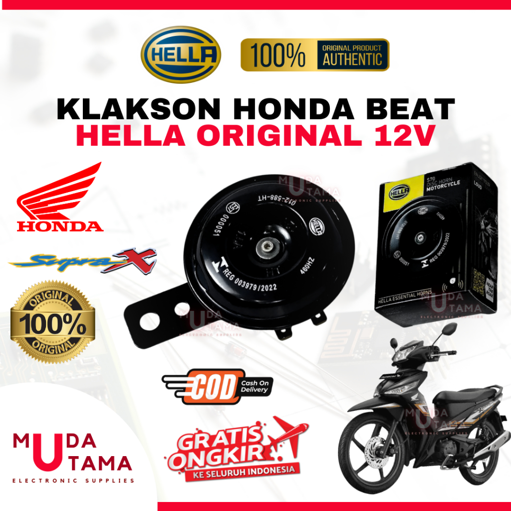 Klakson HONDA SUPRA - ORIGINAL HELLA | Klakson Motor HONDA SUPRA | Klakson SUPRA Original HELLA | Kl