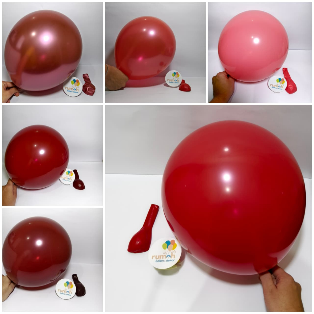 BALON LATEX WARNA MERAH 12 INCH / BALON MERAH 12 INCH / BALON ANEKA WARNA MERAH MARON MAROON GRAPE R