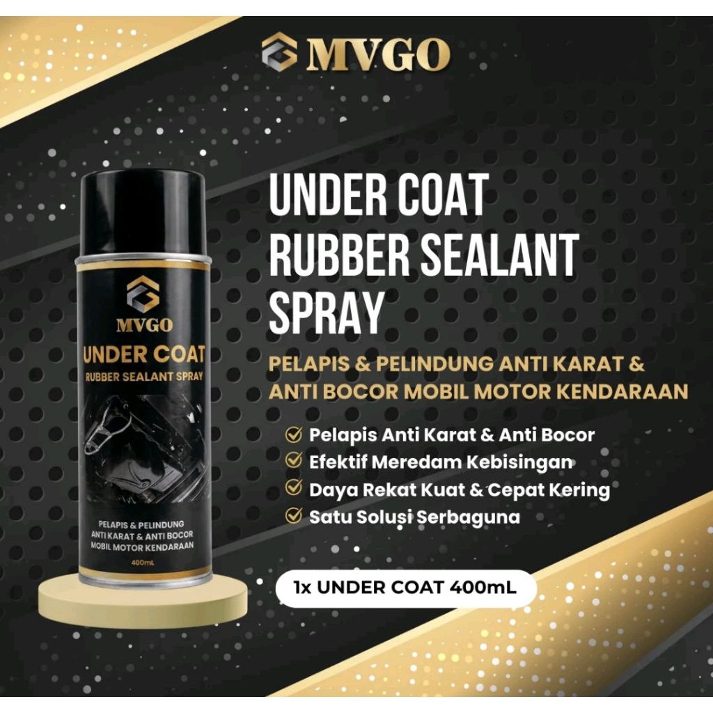 MVGO Undercoat Rubber Sealant Spray 400ml Multifungsi Pelapis Anti Karat Mobil & Cat Anti Bocor Atap