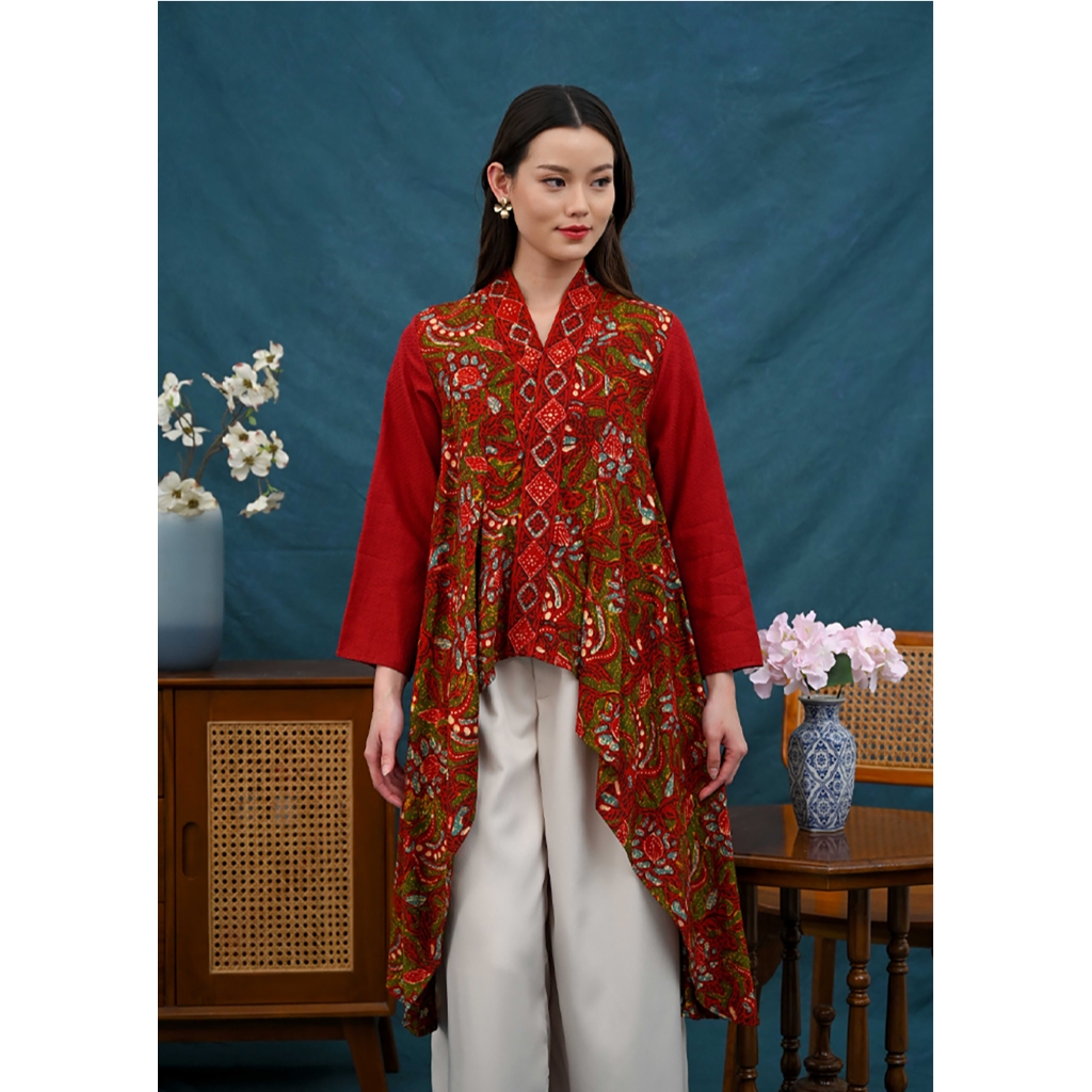 NONA RARA -  Elena Tulis T5419, Baju kerja batik blouse wanita modern