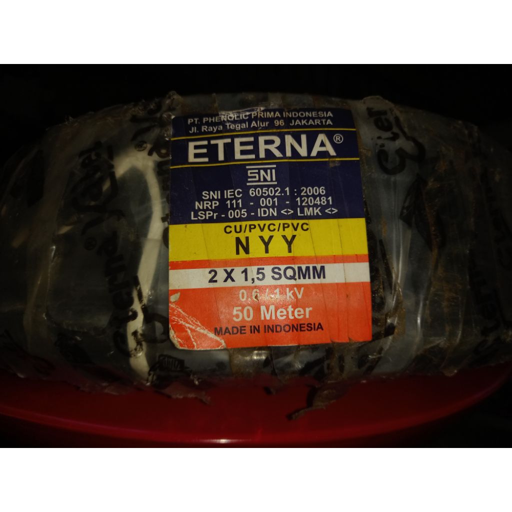 KABEL ETERNA NYY 2x1.5/50 METER