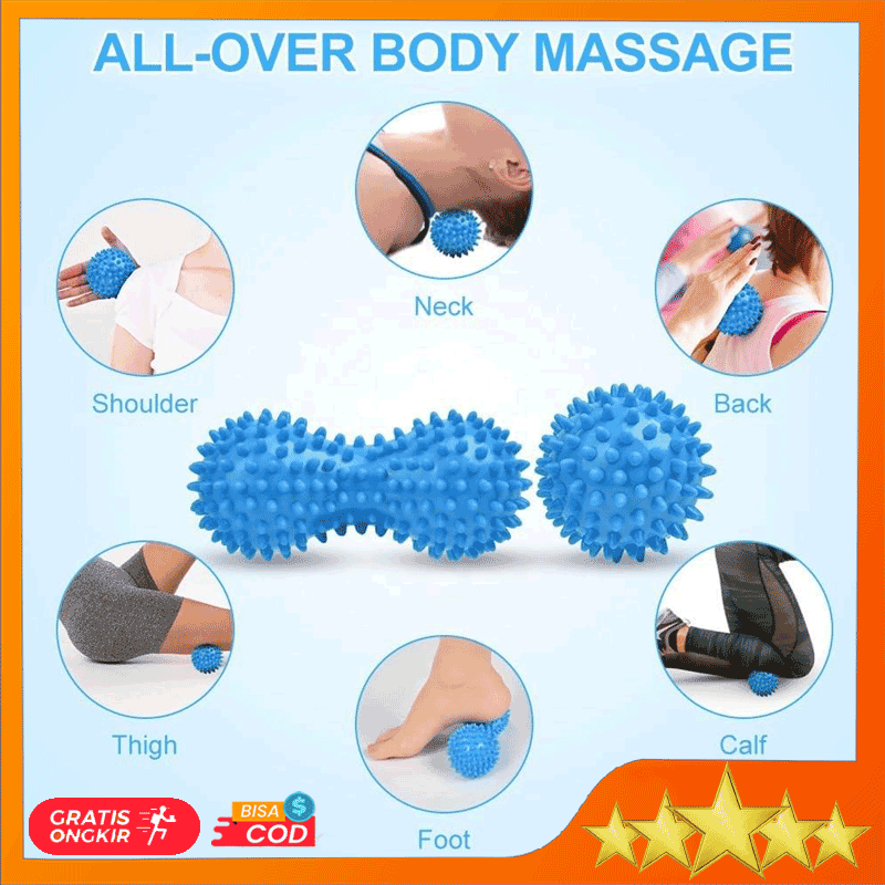 Bola Pijat Duri Terapi Akupuntur Peanut Massage Ball | alat terapi struk tangan | Bola Terapi reflek