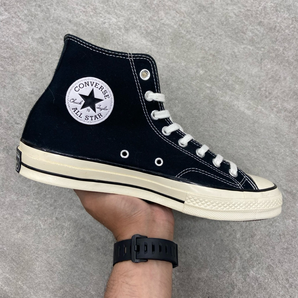 [Size 43] Converse Chuck Taylor All Star 70S High Black White 2023 (162050C) Second Original Kondisi