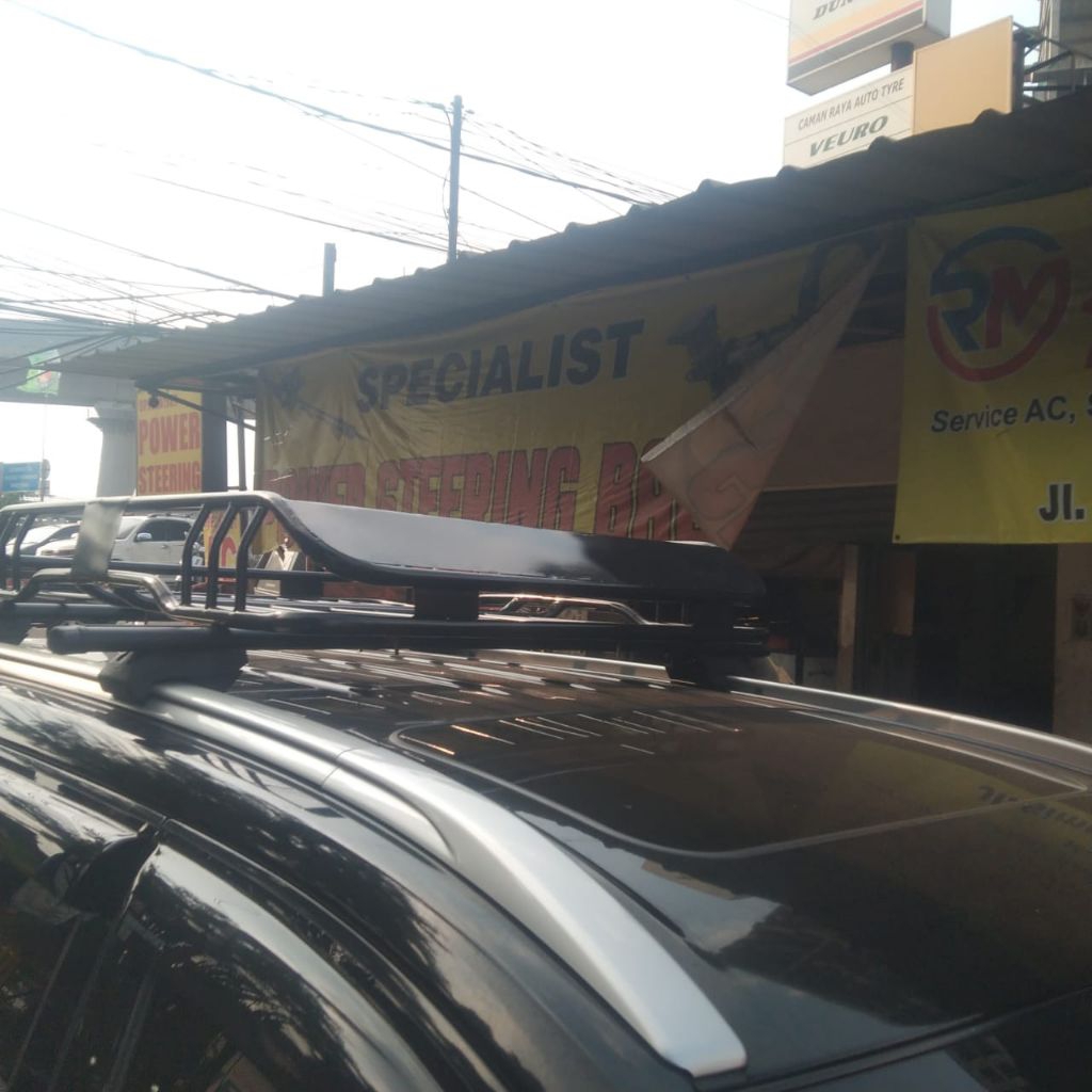 Roof rack roofrack bagasi atas mobil model buzz rack jepit roof rail all new Pajero ukuran 160x100