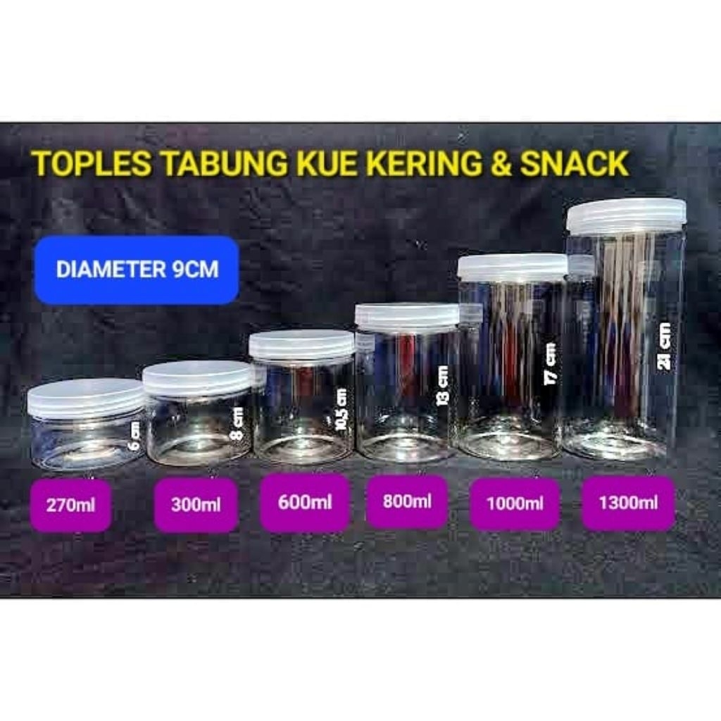 Toples Plastik Tempat Jajan Snack Silinder Bening Transparan | Lodong Wadah tempat snack krupuk | Ja
