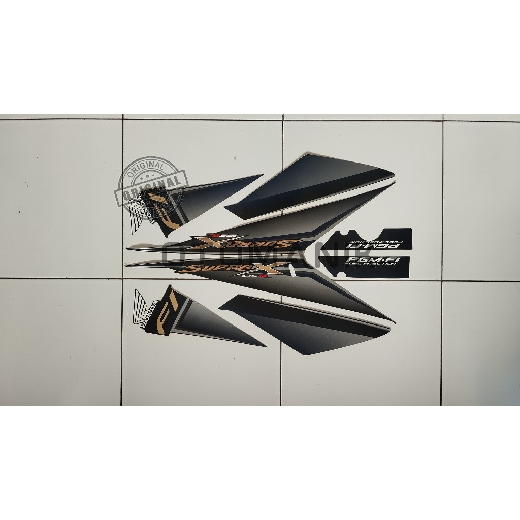 Striping Sticker Lis original Honda Supra X 125 FI 2008 2009 Hitam Violet Ori