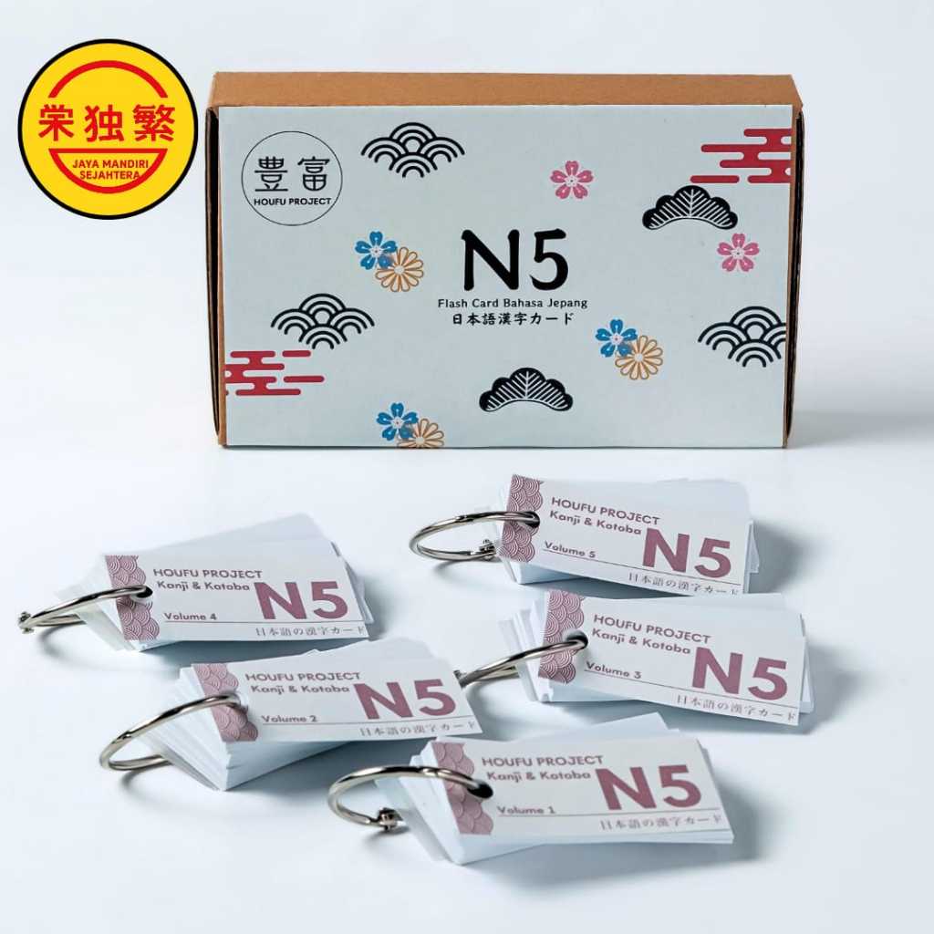FLASH CARD KANJI & KOTOBA N5 (410 Kanji) Kartu belajar kanji
