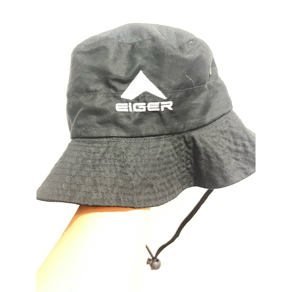 Topi Rimba Dewasa Warna hitam eiger - Bahan Ripstop Tahan Cuaca, Desain Lebar, Ukuran All Size prelo