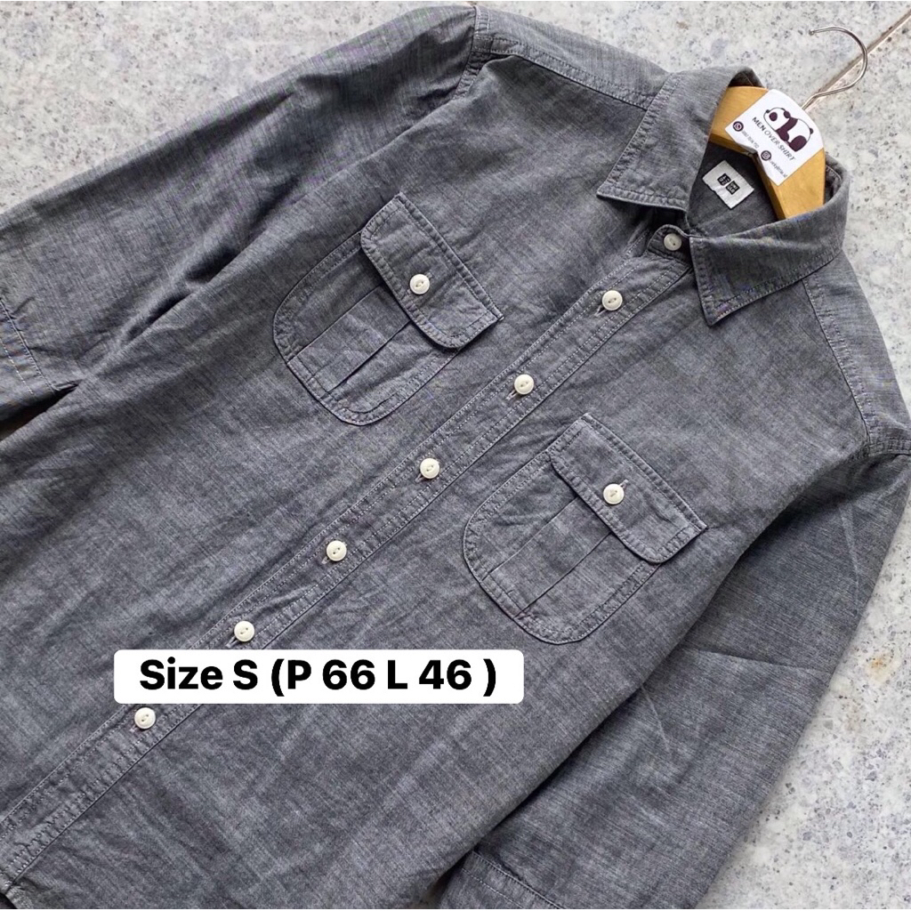 Kemeja Work Shirt Uniqlo (Lengan Gantung 3/4)