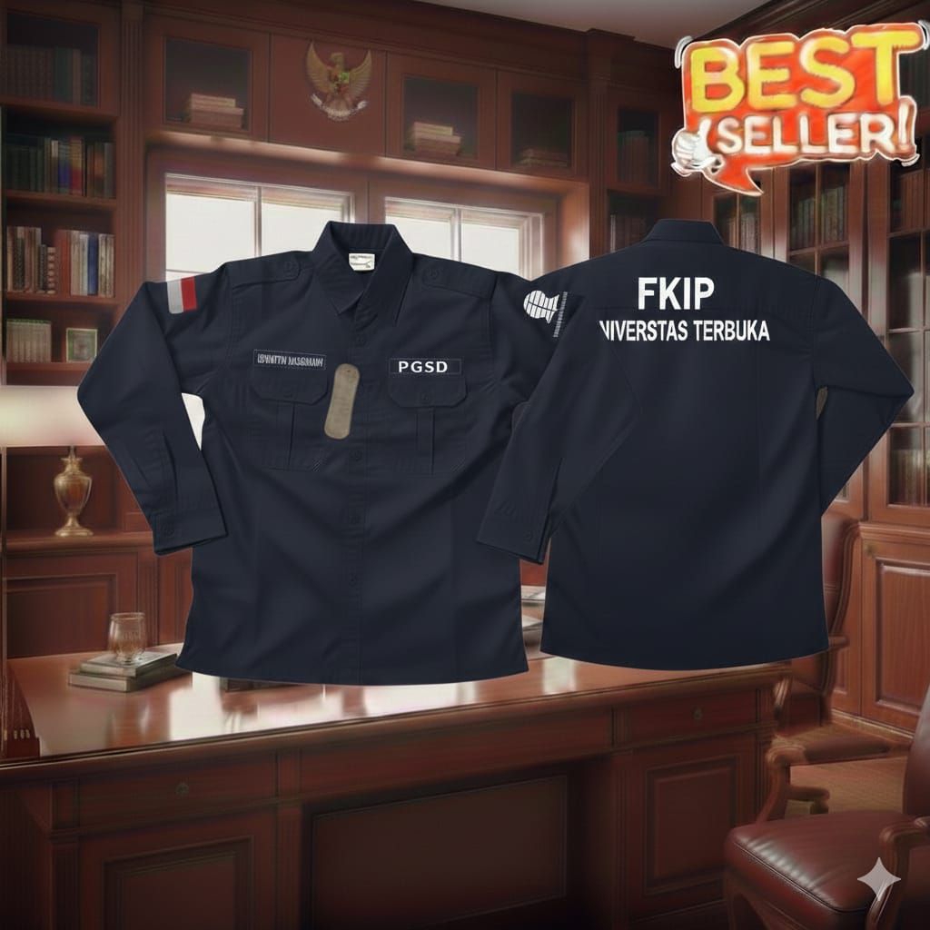 kemeja universitas terbuka baju pdh fkip free bordir nama