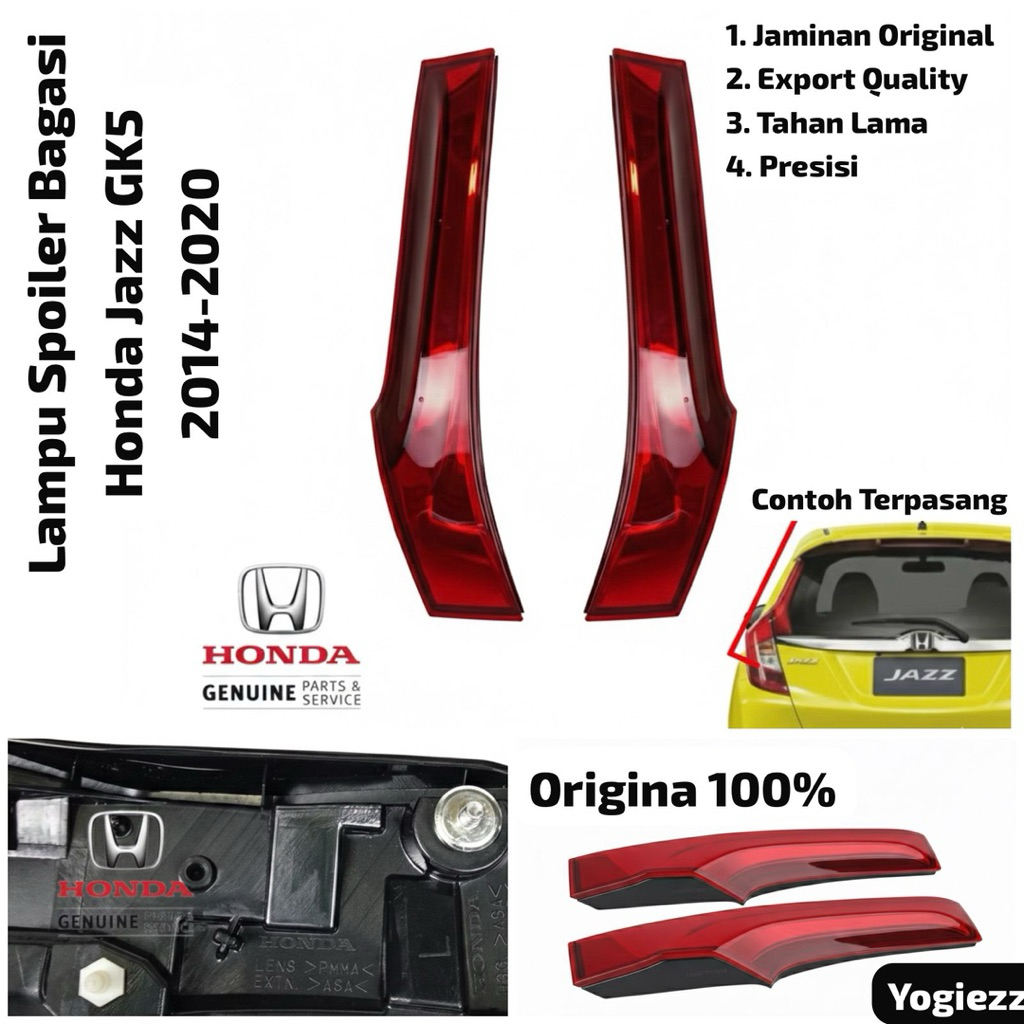 reflektor lampu bagasi spoiler bagasi honda jazz gk 5 2015 2016 2017 2018 2019 2020 2021 reflector s
