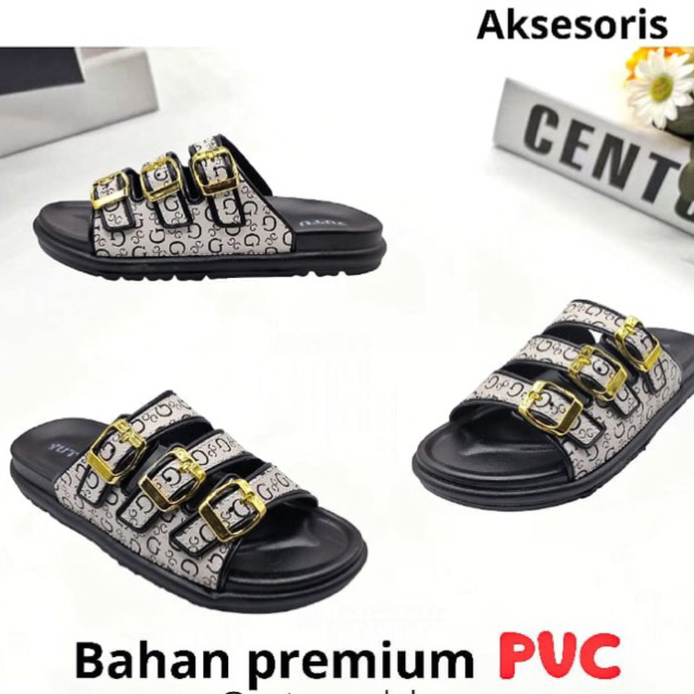 YUTU - YUTU 2531-12-1P SANDAL SELOP BAN 3 WANITA TERBARU / SANDAL SLIPON YUTU SIZE 37-41 TERMURAH / 