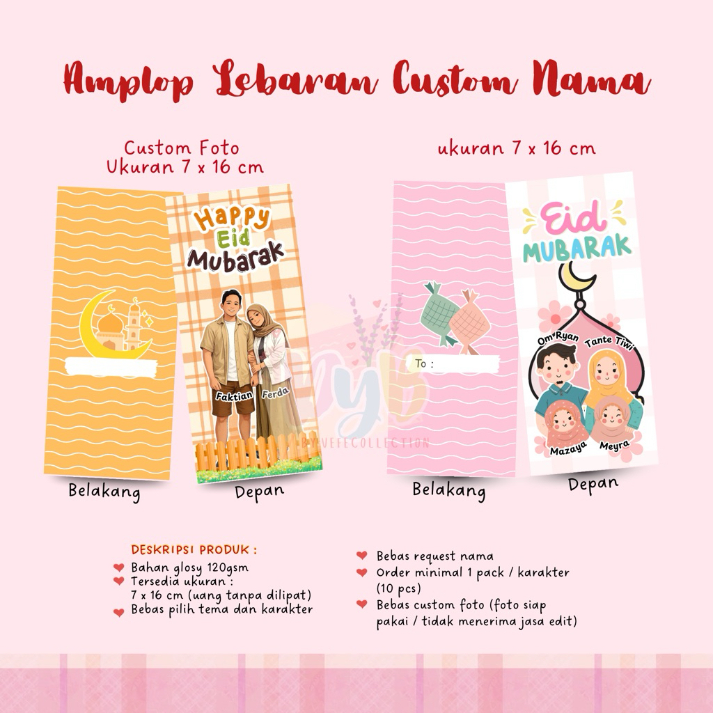Amplop Lebaran Custom Nama