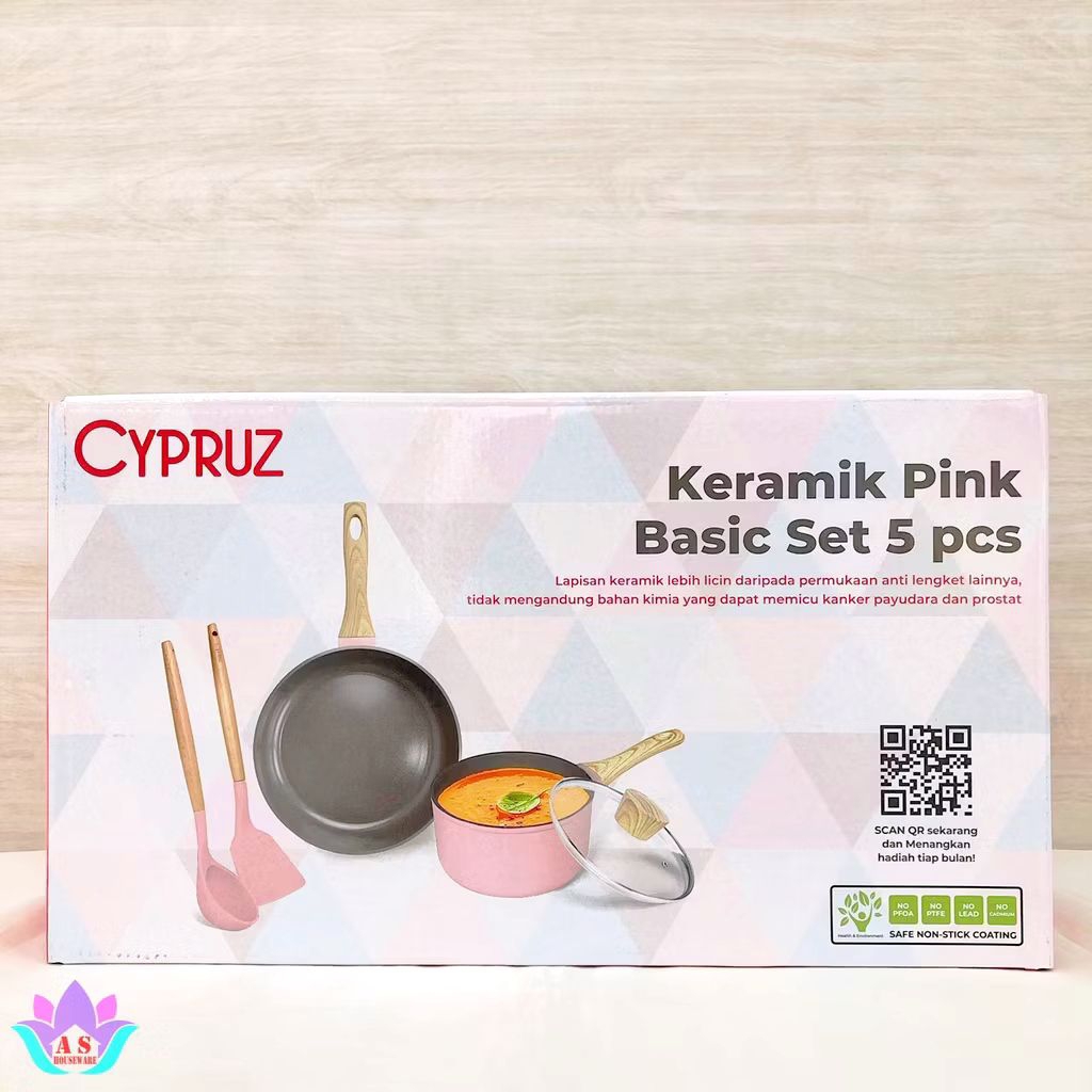 CYPRUZ PINK CERAMIC BASIC SET 5PCS