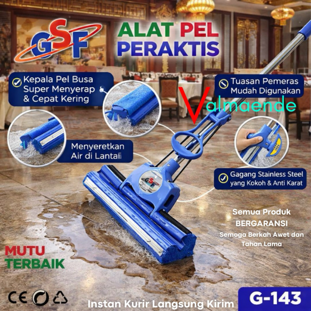 Pel Lantai Pel Busa Pengering Lantai Pel Busa Keras Otomatis Pel Sodok MOP GSF 143