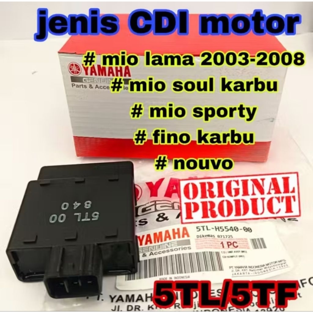Cdi Original Yamaha 5TL, Mio Soul Karbu, Fino Karbu, Nouvo, Mio Sporty, Yamaha asli