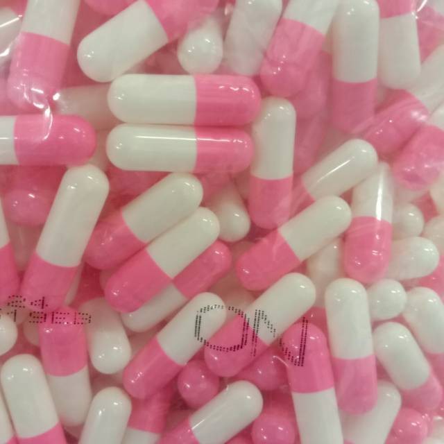 Cangkang Kapsul Kosong uk 0 ukuran nol isi 50 pink putih susu