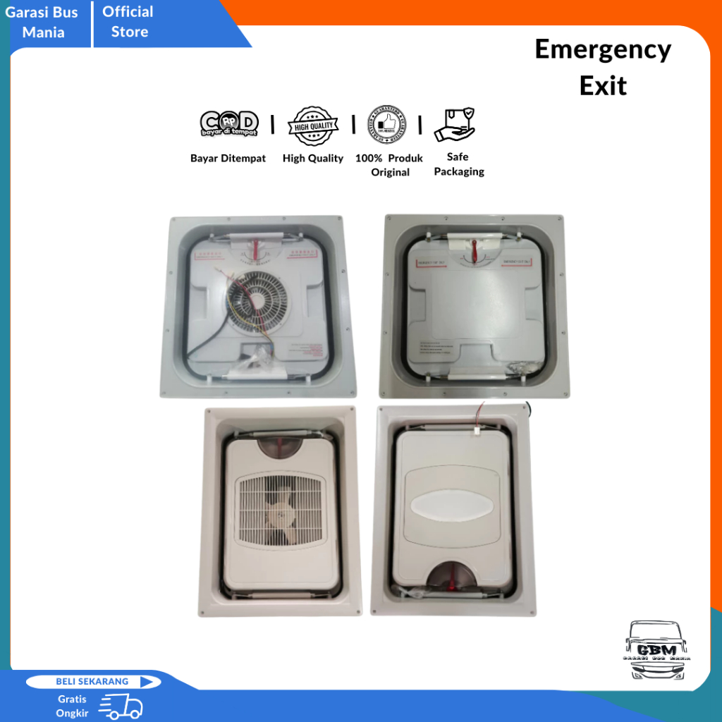 Emergency Exit Bus / Emergency Exit Plafon kipas LED / Emergency Laksana