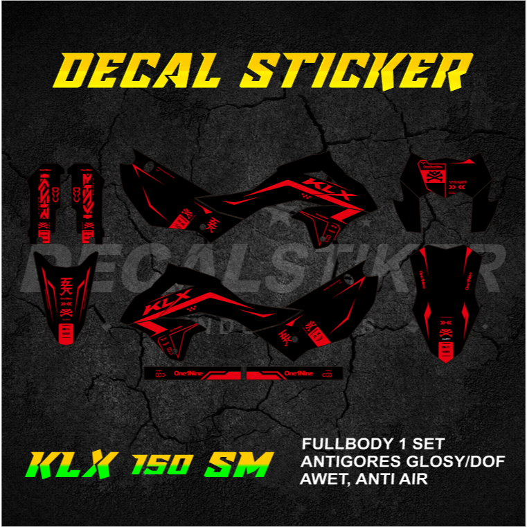 DECAL STIKER KLX 150 SM (009) DEKAL STICKER KLX SE S FULLBODY 2023 2024 2025 2026 MERAH JINGGA OREN 