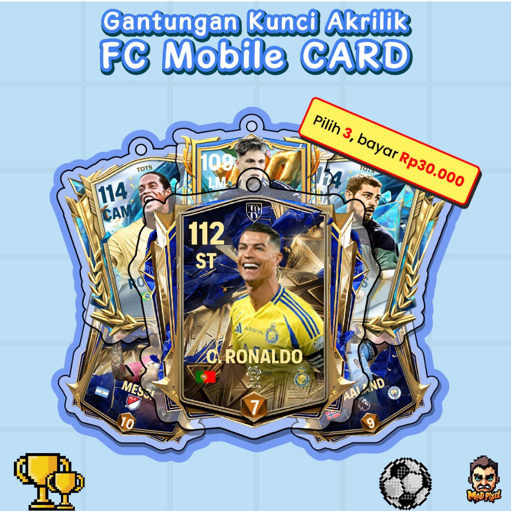 Gantungan Kunci FC Mobile EA Card Custom Akrilik / Acrylic Keychain EA Fifa 26 Sepak Bola UV Print