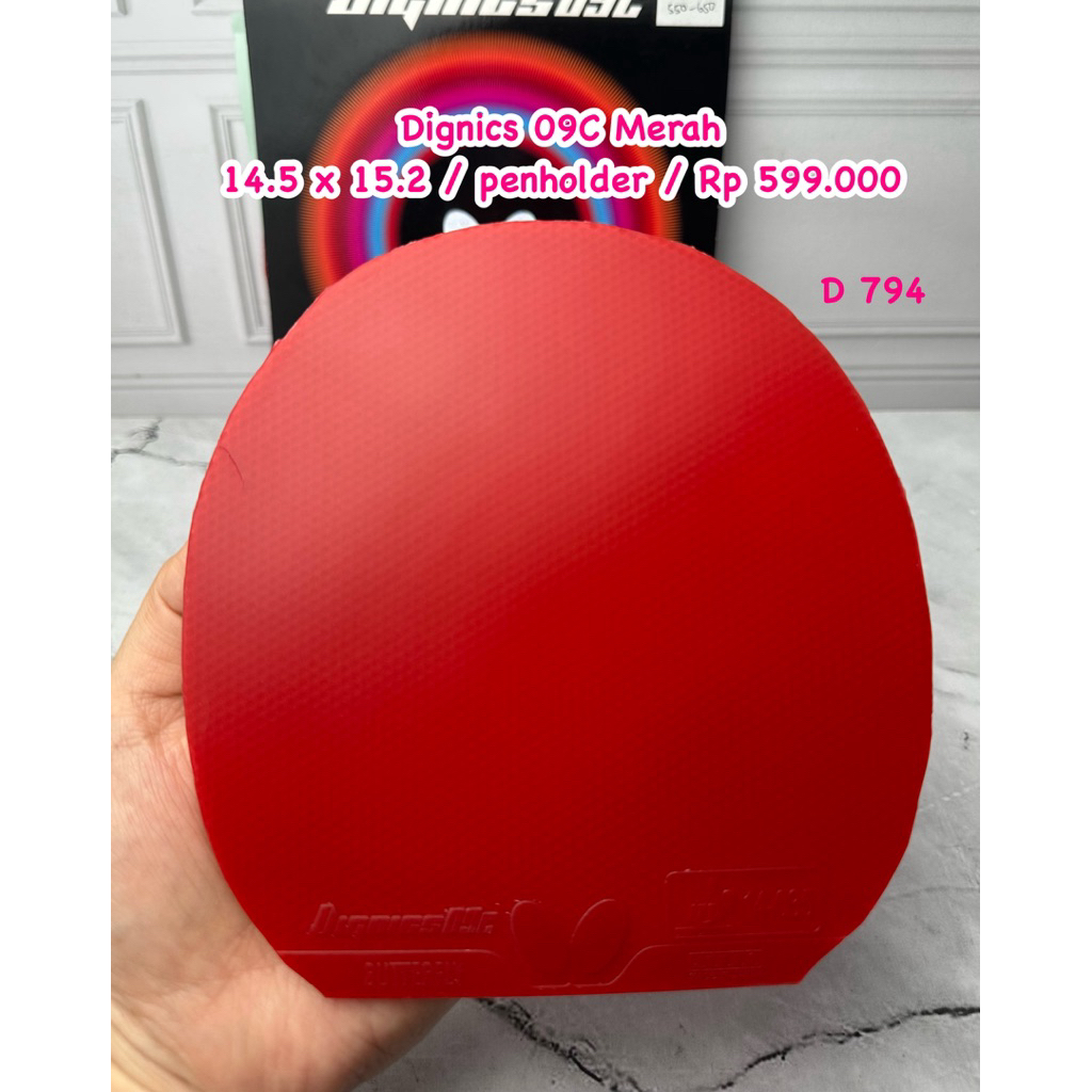 Second karet pingpong tenis meja dignics 09C Merah original market jepang