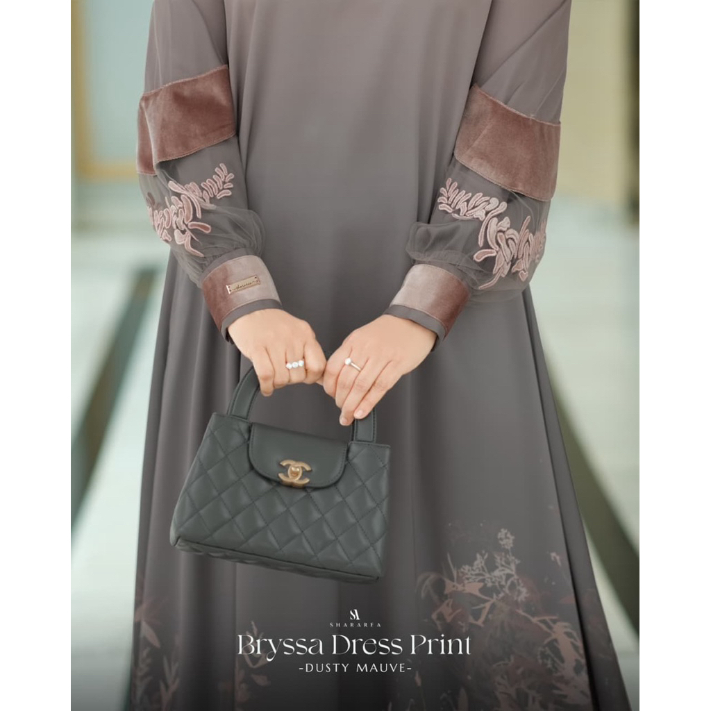 Bryssa Dress by Shararea | Dress Lebaran Kondangan Lengan Balon Motif Bordir