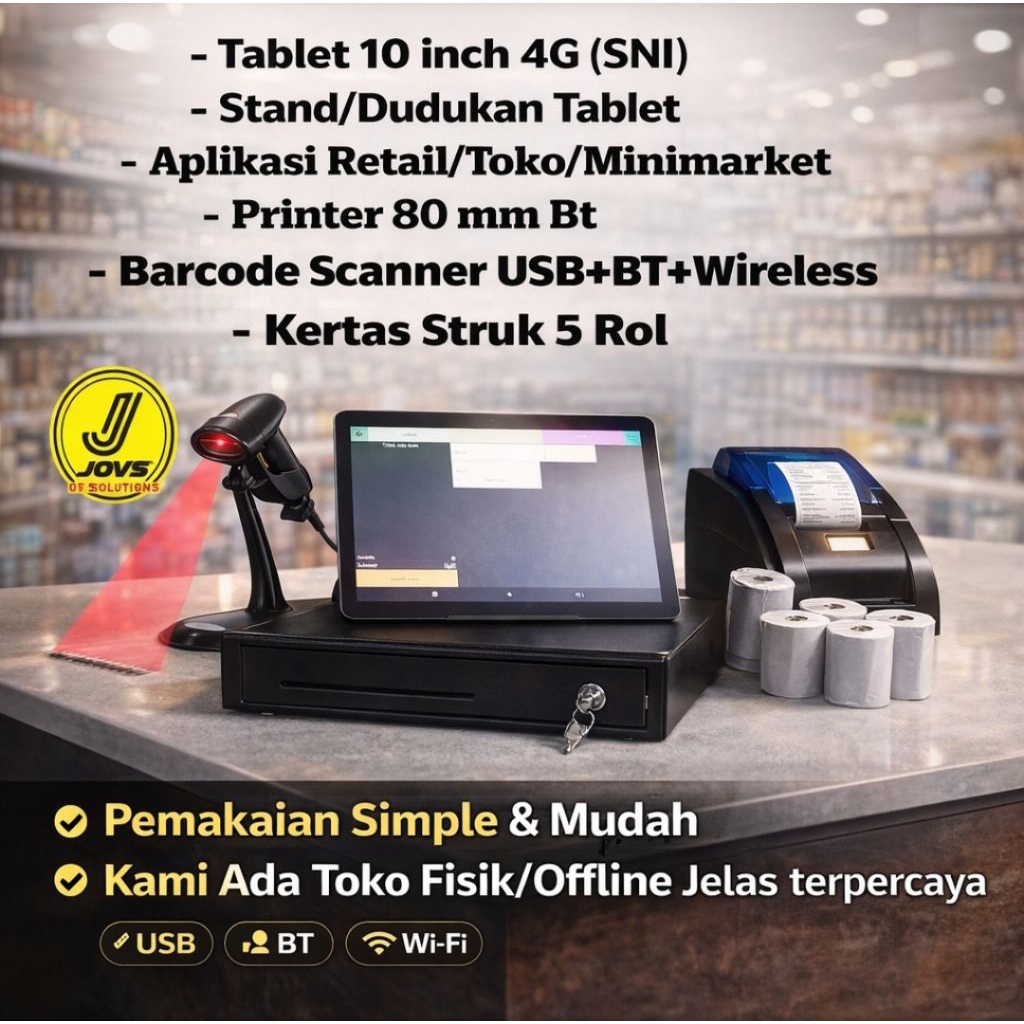 Mesin kasir Android 10inc Plus Software Toko/Minimarket/Warung