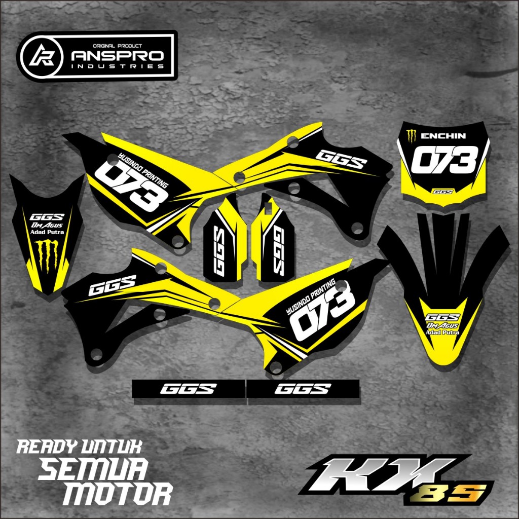 DECAL STIKER MOTOR KX 85 DECAL FULL BODY PELINDUNG MOTOR KX 85 BISA REQUEST