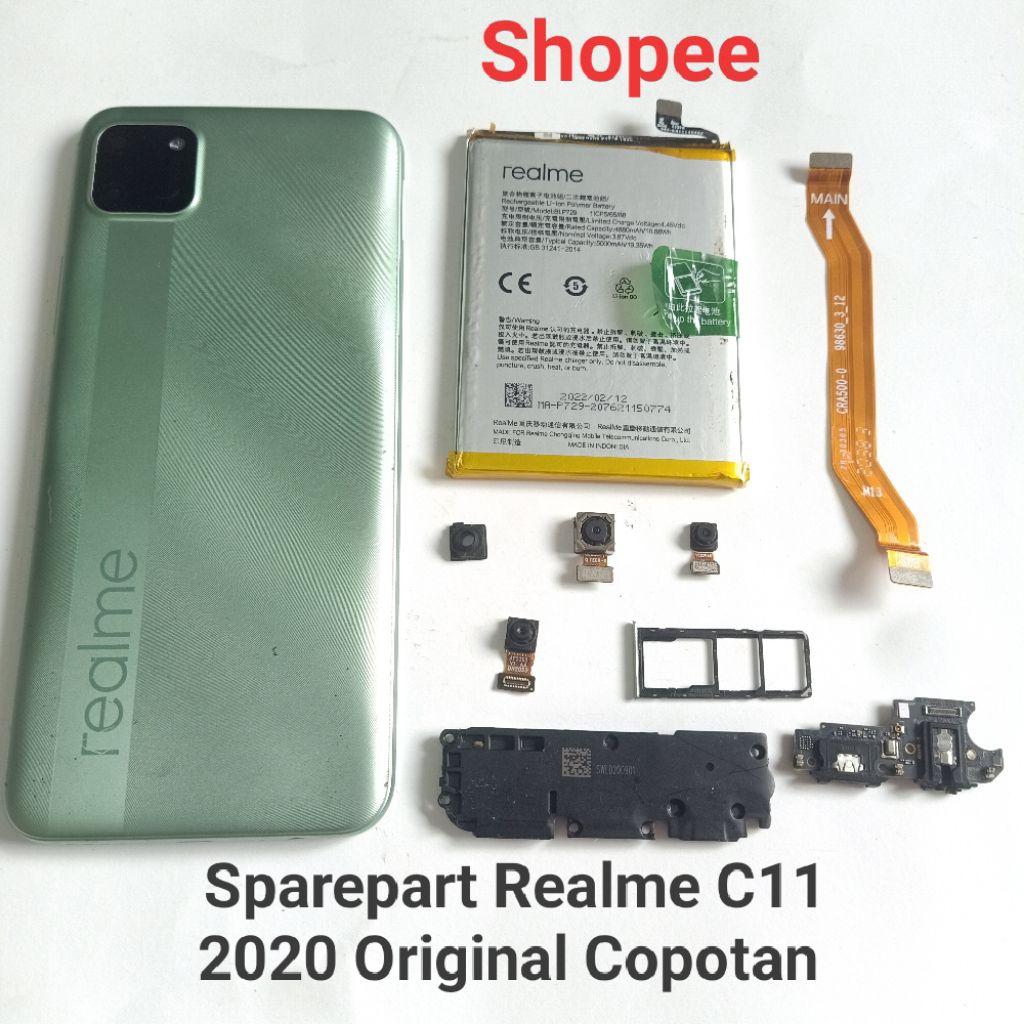 Sparepart Copotan Realme C11 (2020) Second Original Copotan  flex UI board  PCB Konektor Cas  buzzer