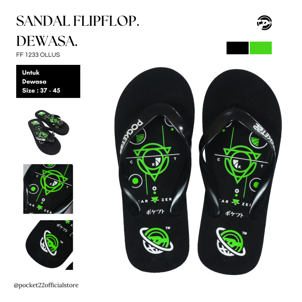 POCKET22 SENDAL MOTIF DEWASA FFD 1233 OLLUS - MODEL TERBARU SIMPLE DAN NYAMAN DIPAKAI