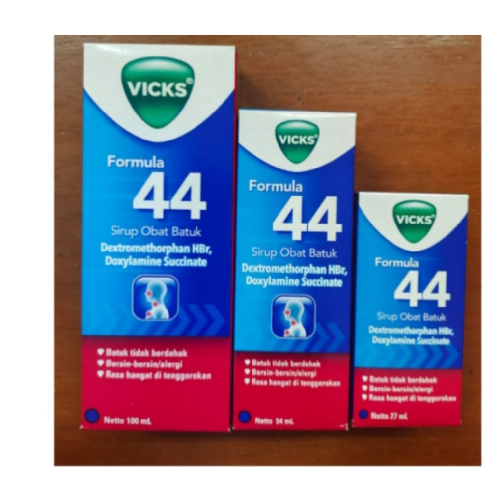 Sirup Obat Batuk Dewasa Vicks Formula 44 27ml - Meredakan Batuk Kering & Bersin