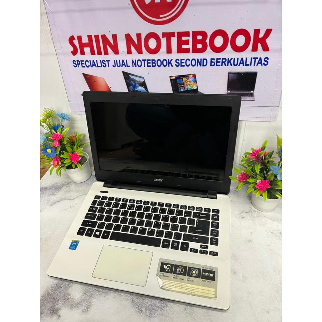 ACER ASPIRE E14 CORE I3 GEN 4 RAM 4 GB HDD 500 GB LAYAR 14 INCH
