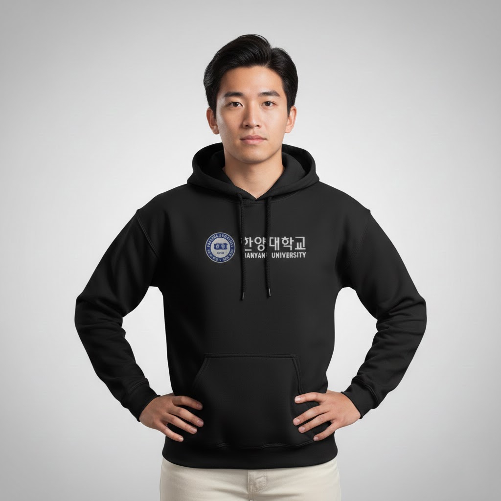 Hoodie Hanyang University Unisex Sweater Fleece Black Cloth