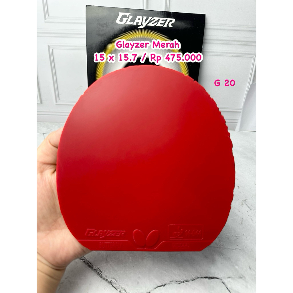 second karet pingpong bet bat bad tenis meja glayzer Merah