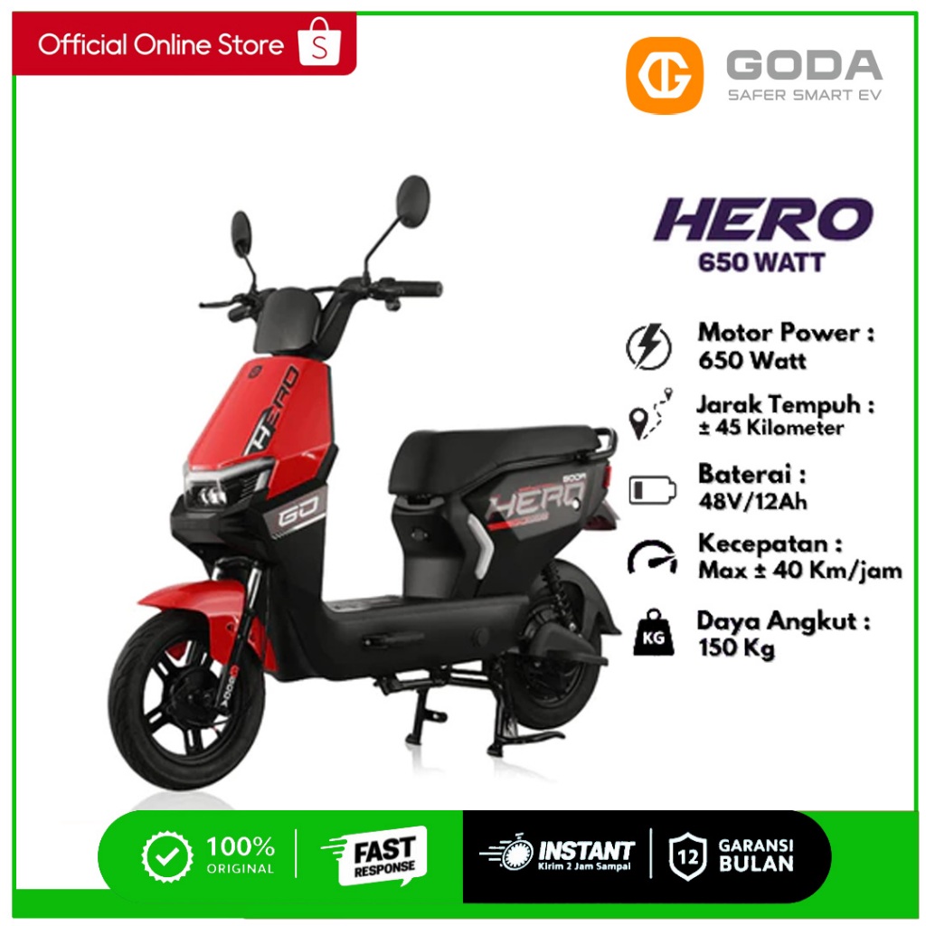 SEPEDA LISTRIK NEW GODA HERO 006 - Sepeda Listrik murah GARANSI RESMI