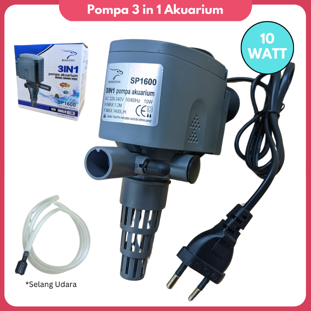 Pompa Akuarium Rosston SP 1600 Pompa Sirkulasi Aquarium 3 in 1 Pompa Arus Kolam Ikan