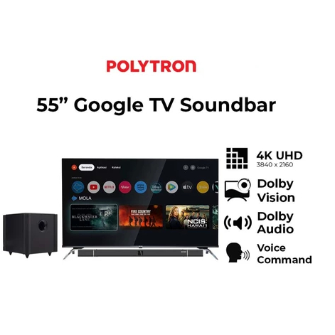 POLYTRON PLD55BUG5959 LED TV 50INCH POLYTRON 4K UHD GOOGLE TV PLD 55 BUG5959
