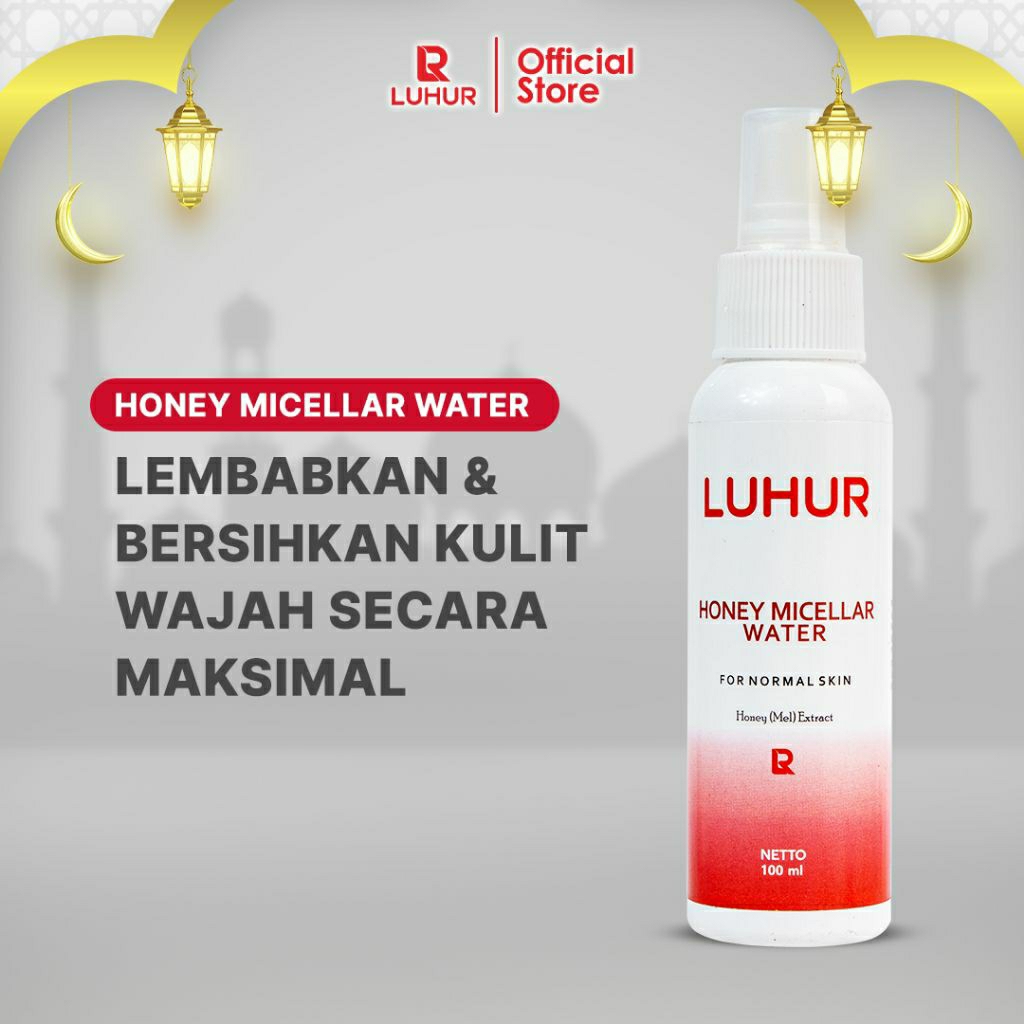 Honey Micellar Water Luhur Reguler Pembersih Wajah Perawatan Kulit Wajah Normal Kombinasi KeringBPOM